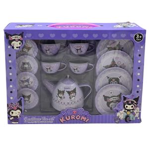 ست چایخوری فلزی ناب سل مدل boutique tea set kuromi مجموعه 15 عددی به همراه جاسوییچی